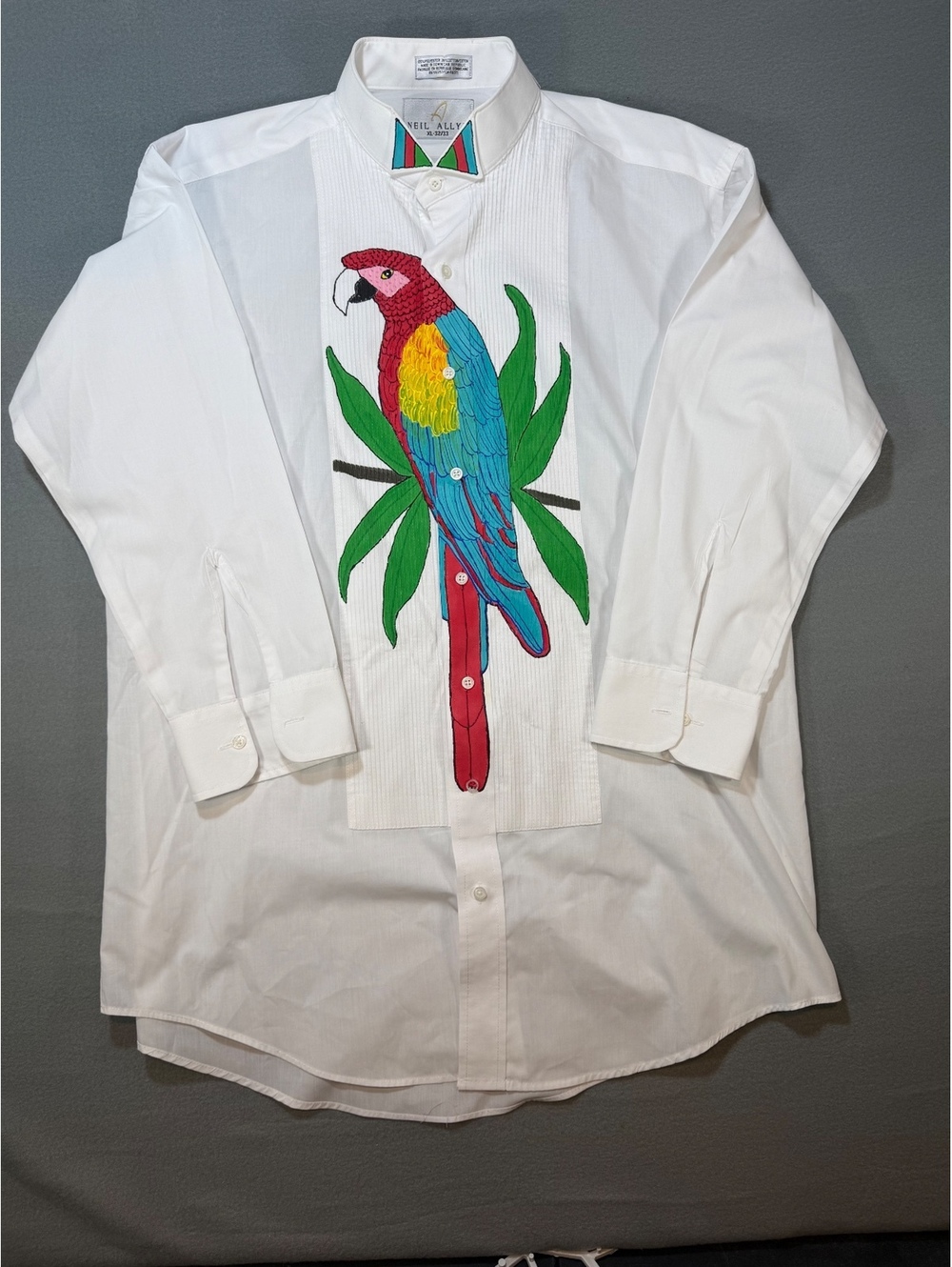 Vintage Neil Allyn Hand Painted Tuxedo Shirt XL